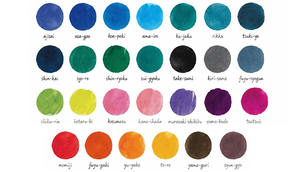 inkoust pilot iroshizuku foto odstiny 2